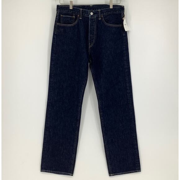 RE/DONE Size 32 Men's 50s Straight Rinse Wash $285 msrp Dark Blue Jeans G14-1 - Picture 2 of 8